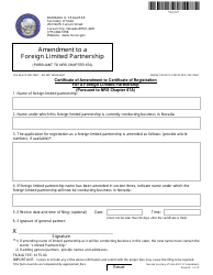 Document preview: Form 091503 Certificate of Amendment to Certificate of Registration Form for a Foreign Limited Partnership (Pursuant to Nrs Chapter 87a) - Nevada