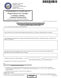 Form 092103 Certificate of Amendment to Certificate of Registration for a Foreign Limited-Liability Limited Partnership (Pursuant to Nrs Chapters 87a and 88) - Complete Packet - Nevada