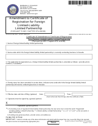 Document preview: Form 092103 Certificate of Amendment to Certificate of Registration for a Foreign Limited-Liability Limited Partnership (Pursuant to Nrs Chapters 87a and 88) - Nevada