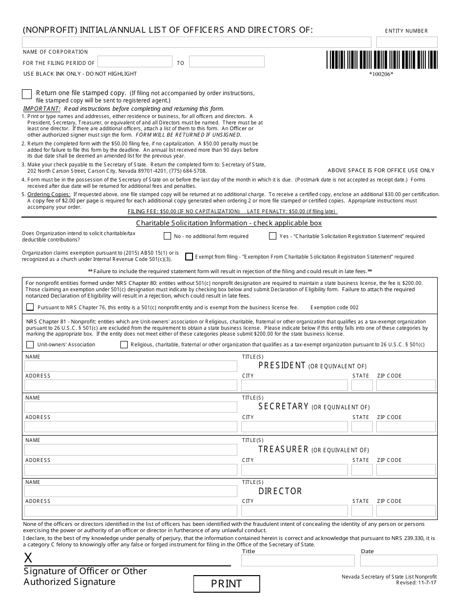 Form 040203 Foreign Corporation Filing (Nrs Chapter 80) - Complete Packet - Nevada, Page 4