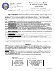Form 040304 Close Corporation Filing (Nrs Chapter 78a) - Complete Packet - Nevada