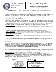 Form 040404 Professional Corporation Filing (Nrs Chapter 89) - Complete Packet - Nevada