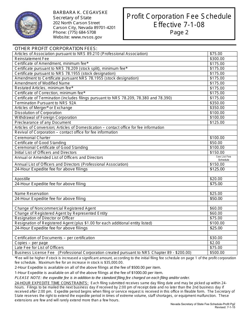 Form 150203 Certificate of Amendment to Certificate of Designation for Nevada Profit Corporations (Pursuant to Nrs 78.1955 - Before Issuance of Class or Series) - Complete Packet - Nevada, Page 8