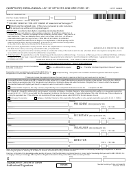 Form 100206 &quot;(Nonprofit) Initial/Annual List of Officers and Directors&quot; - Nevada