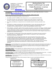 Form 100103 (Profit) Initial/Annual List of Officers, Directors and State Business License Application - Complete Packet - Nevada, Page 2