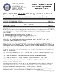 Form 100103 (Profit) Initial/Annual List of Officers, Directors and State Business License Application - Complete Packet - Nevada, Page 8