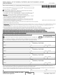 Form 100504 &quot;Initial/Annual List of General Partners (Nrs Chapter 87a and 88) - Complete Packet&quot; - Nevada