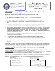 Form 100603 Initial/Annual List of Managing Partners and State Business License Application - Complete Packet - Nevada, Page 2