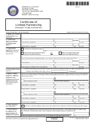 Form 060104 Limited Partnership Registration (Nrs Chapter 87a ) - Complete Packet - Nevada, Page 2