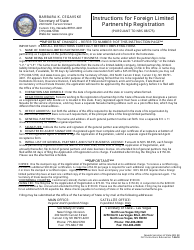 Form 060403 &quot;Foreign Limited Partnership Registration (Nrs Chapter 88) - Complete Packet&quot; - Nevada