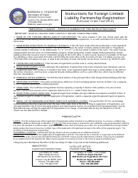 Document preview: Form 070203 Foreign Limited-Liability Partnership Registration (Nrs Chapter 87) - Complete Packet - Nevada