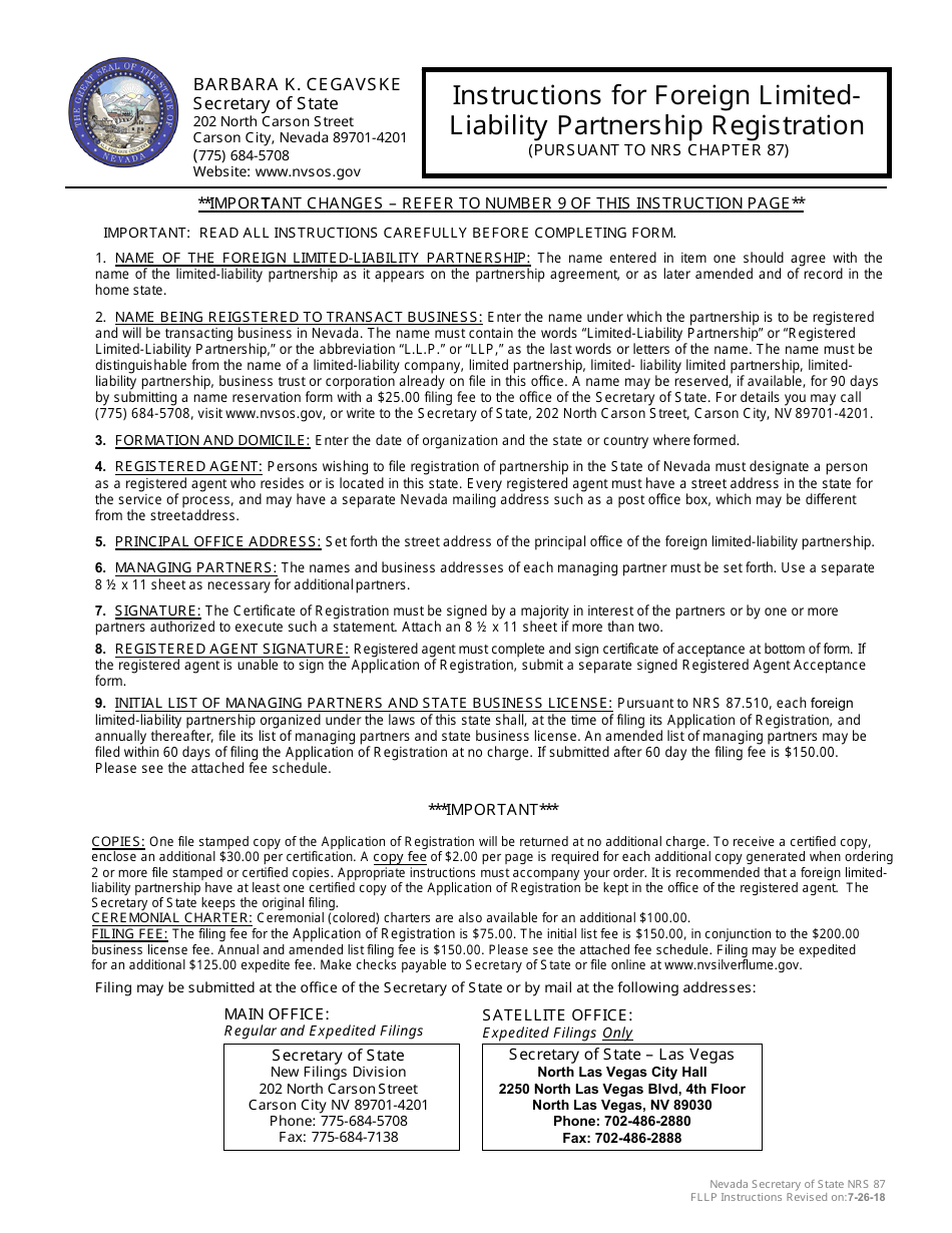 Form 070203 Download Fillable Pdf Or Fill Online Foreign Limited Liability Partnership 3154