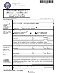 Document preview: Form 080403 Application for Registration of Foreign Limited-Liability Limited Partnership (Pursuant to Nrs Chapter 88) - Nevada