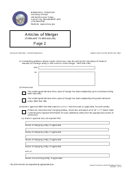 Form 140105 Articles of Merger (Nrs Chapter 92a-Excuding 92a.200(4b)) - Nevada, Page 2
