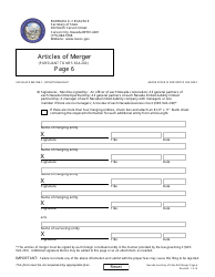 Form 140105 Articles of Merger (Nrs Chapter 92a-Excuding 92a.200(4b)) - Nevada, Page 6