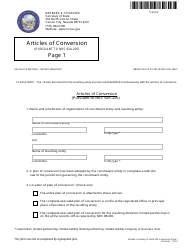 Document preview: Form 140304 Articles of Conversion (Pursuant to Nrs 92a.205) - Nevada