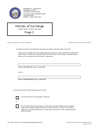 Form 140204 Articles of Exchange (Nrs Chapter 92a) - Nevada, Page 3
