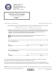 Form 140204 Articles of Exchange (Nrs Chapter 92a) - Nevada, Page 4