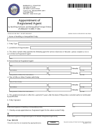 Document preview: Form 210203 Appointment of Registered Agent by Nonfiling Domestic and Nonqualified Foreign Entities (Pursuant to Nrs 77.380) - Nevada