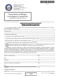 Form 140404 Termination of Merger/Exchange/Conversion (Nrs Chapter 92a) - Complete Packet - Nevada
