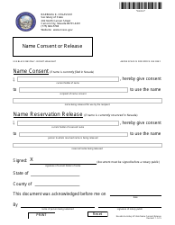 Document preview: Form 200203 Name Consent or Release - Nevada