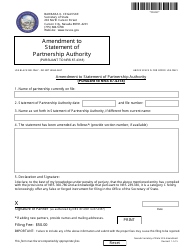 Document preview: Form 220203 Amendment to Statement of Partnership Authority (Pursuant to Nrs 87.4318) - Nevada
