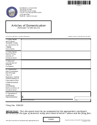 Domestication (Nrs Chapter 92a) - Complete Packet - Nevada