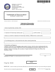 Document preview: Form 220403 Statement of Dissociation (Pursuant to Nrs 87.4349) - Nevada