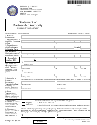 Form 220103 Statement of Partnership Authority (Pursuant to Nrs 87.4327) - Complete Packet - Nevada