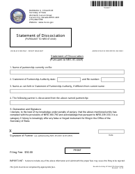 Document preview: Statement of Dissociation (Nrs 87.4349) - Complete Packet - Nevada