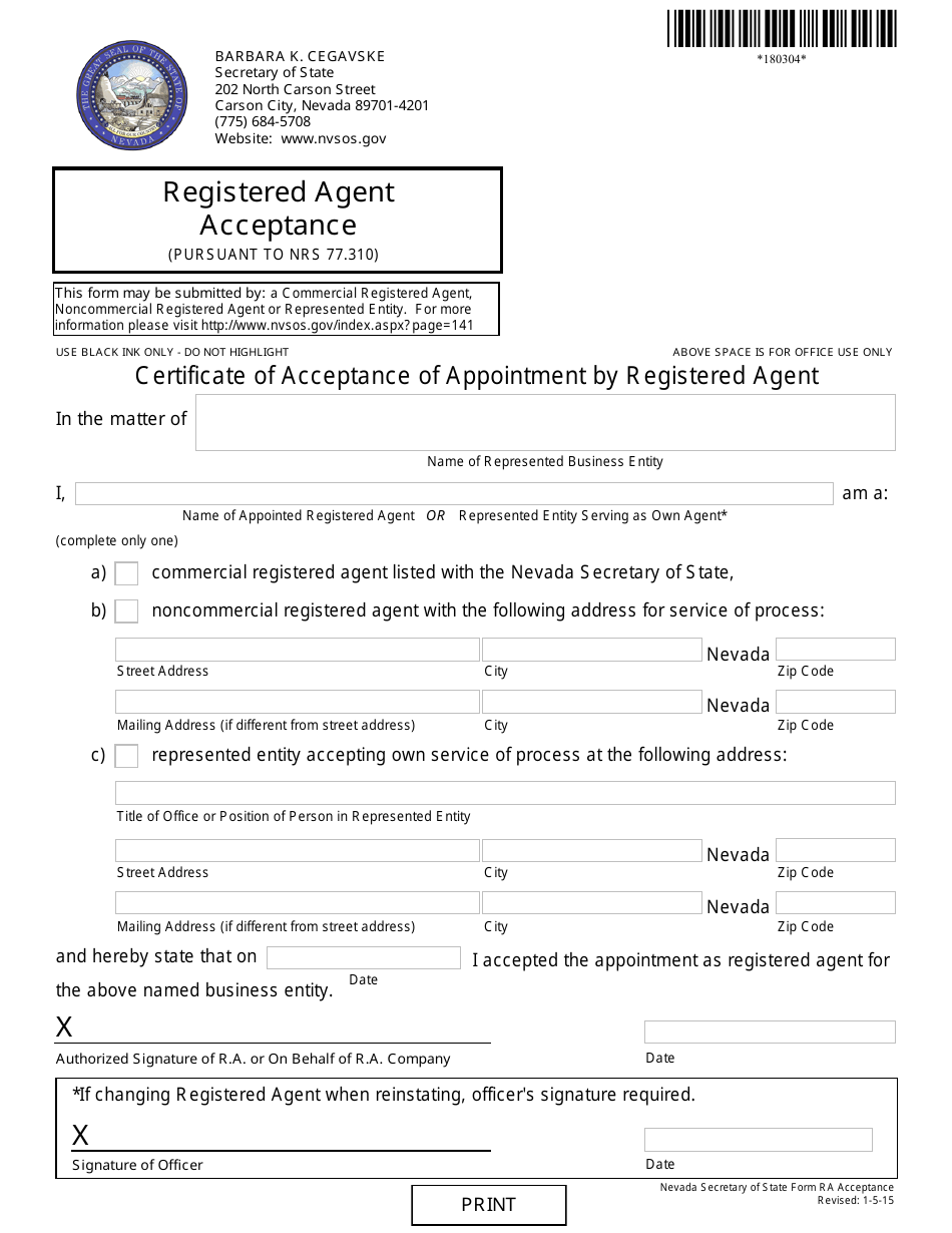 Profit Corporation Reinstatement Packet - Nevada, Page 4