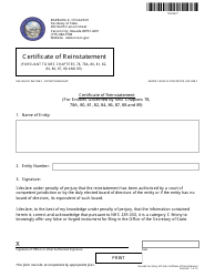 Corporation Sole Reinstatement Packet - Nevada, Page 2
