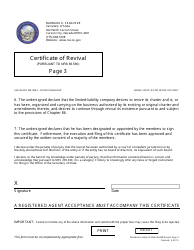 Form 170406 Certificate of Revival for a Nevada Limited-Liability Company (Pursuant to Nrs 86.580) - Nevada, Page 3