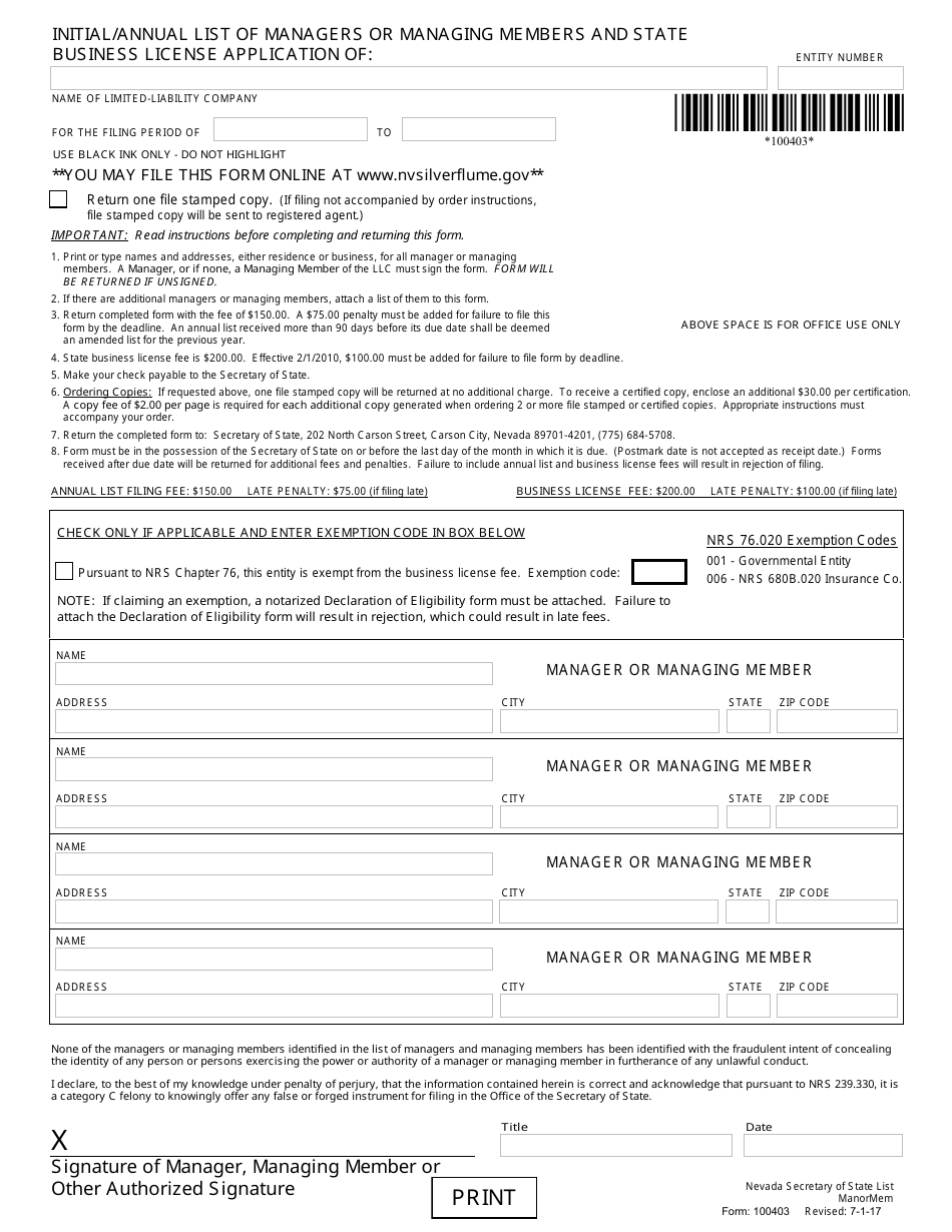 Revival for Limited-Liability Company - Domestic (Nrs 86.580) - Complete Packet - Nevada, Page 5