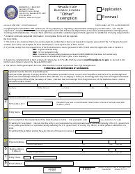 Form BLOE &quot;&quot;other&quot; Notice of Exemption - Application or Renewal (Nrs 76)&quot; - Nevada