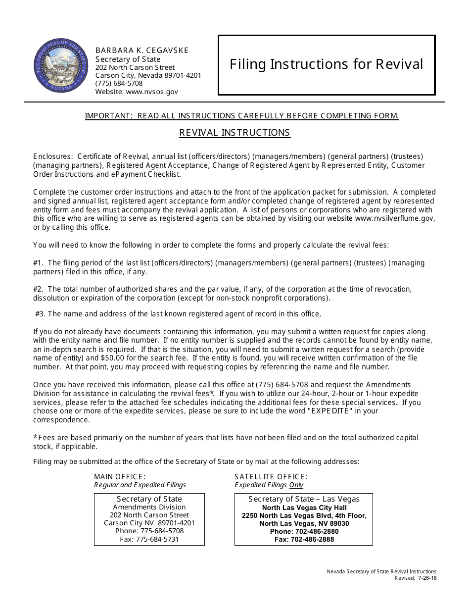 Revival for a Foreign Business Trust (Pursuant to Nrs Chapter 88a) - Complete Packet - Nevada, Page 4