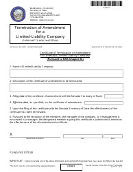 Document preview: Termination of Amendment of Articles of Organization (Nrs 86.221) - Complete Packet - Nevada