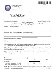 Form 130305 Foreign Withdrawal (Nrs 80.200) - Complete Packet - Nevada