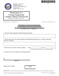 Withdrawal of Foreign Limited-Liability Partnership (Nrs 87.470) - Complete Packet - Nevada