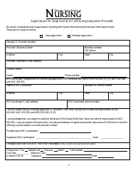 Application for Approval as a Continuing Education Provider - Nevada, Page 2