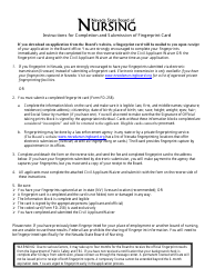 Form FD-258 Fingerprint Submission Form - Nevada