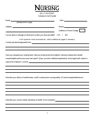 Self Report Form - Substance Use Disorder - Nevada
