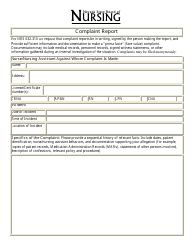 Complaint Report Form - Nevada