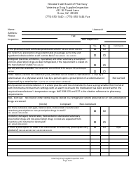 Veterinary Drug Supplier Inspection Form - Nevada, Page 2