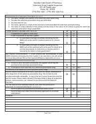 Veterinary Drug Supplier Inspection Form - Nevada, Page 3