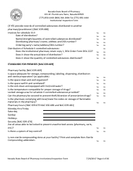 Institutional Inspection Form - Nevada, Page 4