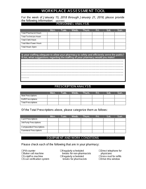 August Workplace Assessment Tool - Nevada Download Pdf