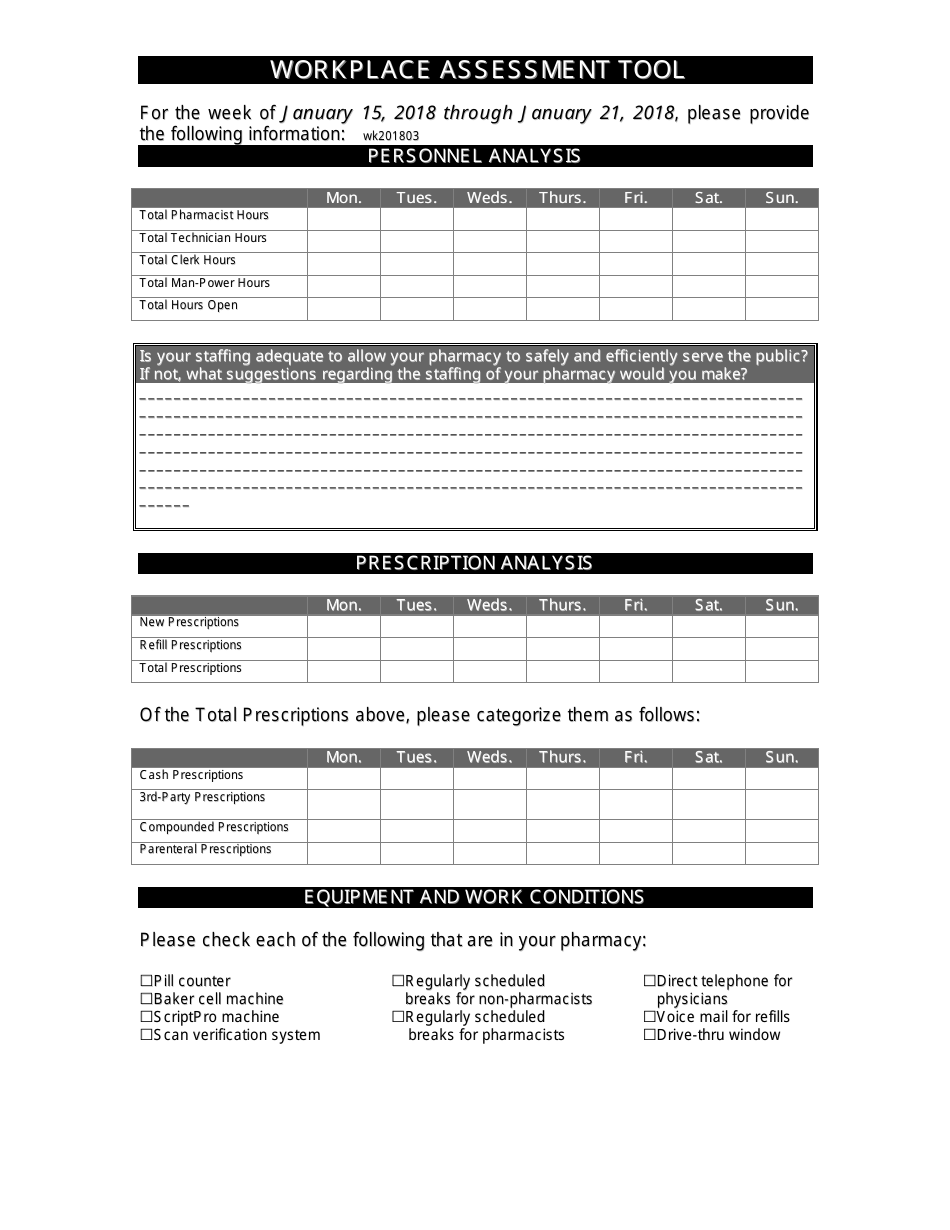 August Workplace Assessment Tool - Nevada, Page 1