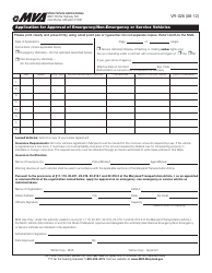 Document preview: Form VR-026 Application for Approval of Emergency/Non-emergency or Service Vehicles - Maryland