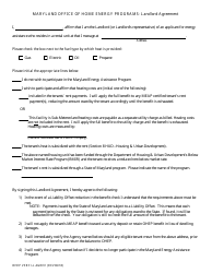 Landlord Agreement Form - Office of Home Energy Programs - Maryland, Page 2